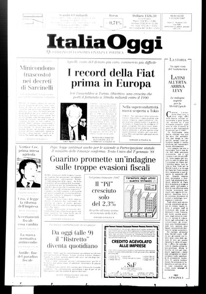 Italia oggi : quotidiano di economia finanza e politica